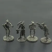 Retro Metal Miniature Robot Model Soldier Mannequins Cyberpunk Futuristic Desktop Game Ornaments Gifts Car Decorations