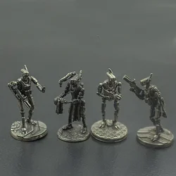 Retro Metal Miniature Robot Model Soldier Mannequins Cyberpunk Futuristic Desktop Game Ornaments Gifts Car Decorations