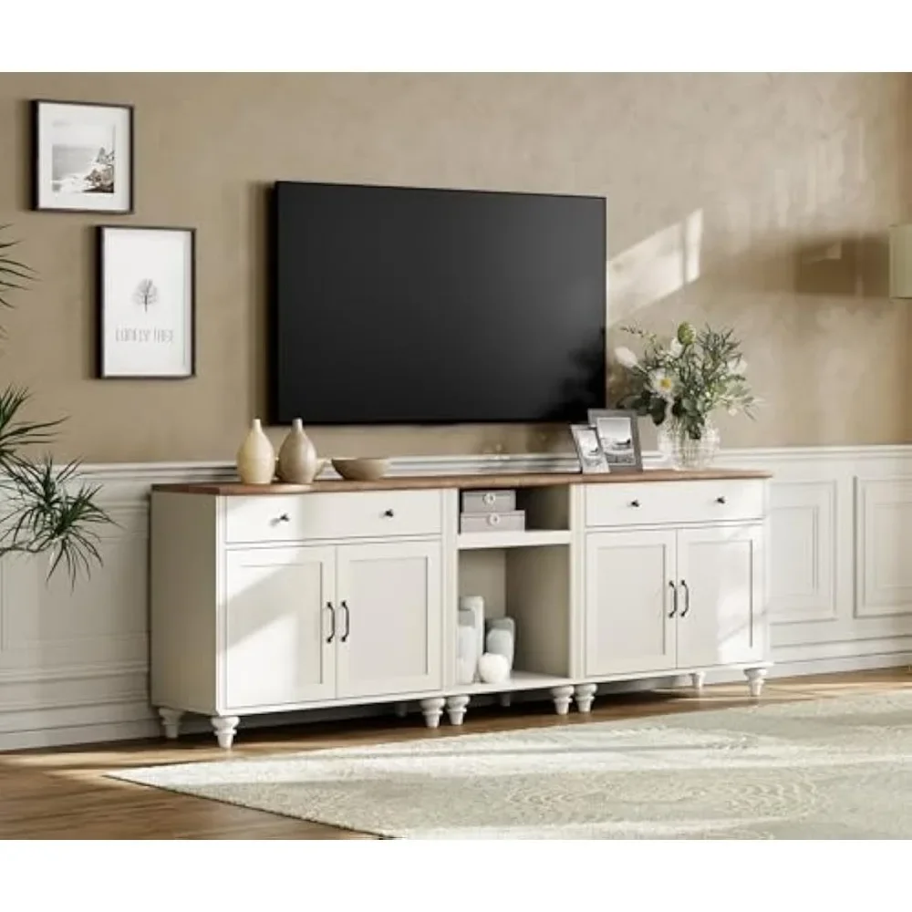 TV Stand, Home Entertainment Center with 8 Storages, Large TVs Console Table, TV Stand