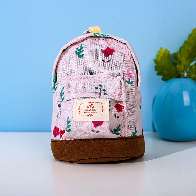 

Canvas Wallet Keys Bag Women Kawaii Purses Coin Wallet Card Bags New Girl's Bag Cute Mini Floral Design Zipper Bags