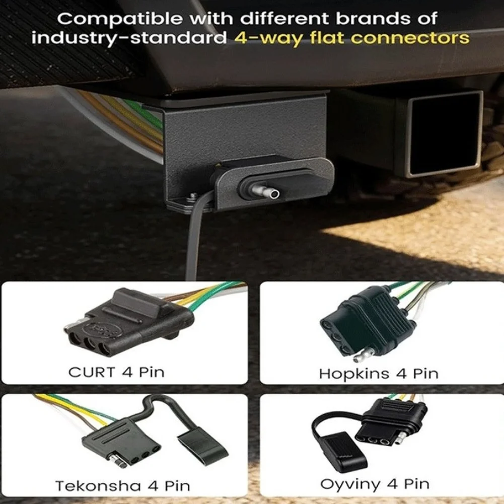 

Trailer Wiring Harness Bracket for Vehicle-Side 4-Way Flat Connector Mounting Compatible with OEM and Aftermarket Towing Setups