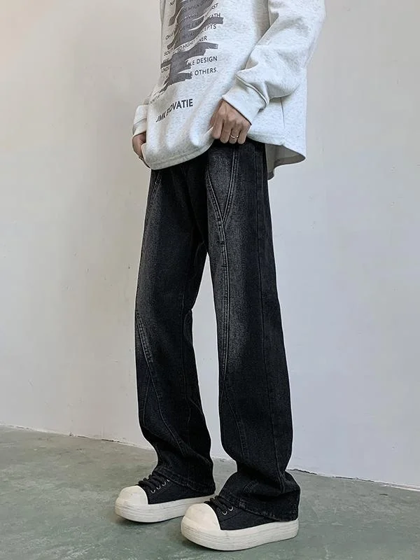 

Мужские джинсы прямого кроя, свободные, модные, для работы, с эффектом стройности, слегка расклешенные, в стиле американской уличной моды...