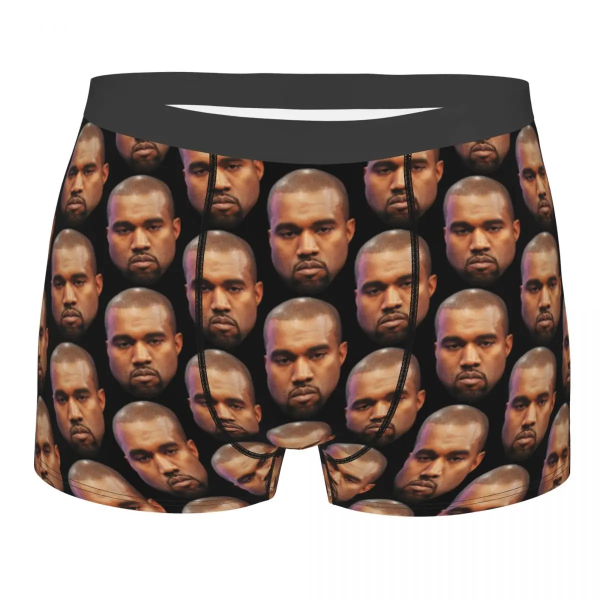 Custom Kanye West Funny Meme Underwear Men Stretch Boxer Briefs Shorts Panties Soft Sexy Underpants For Male