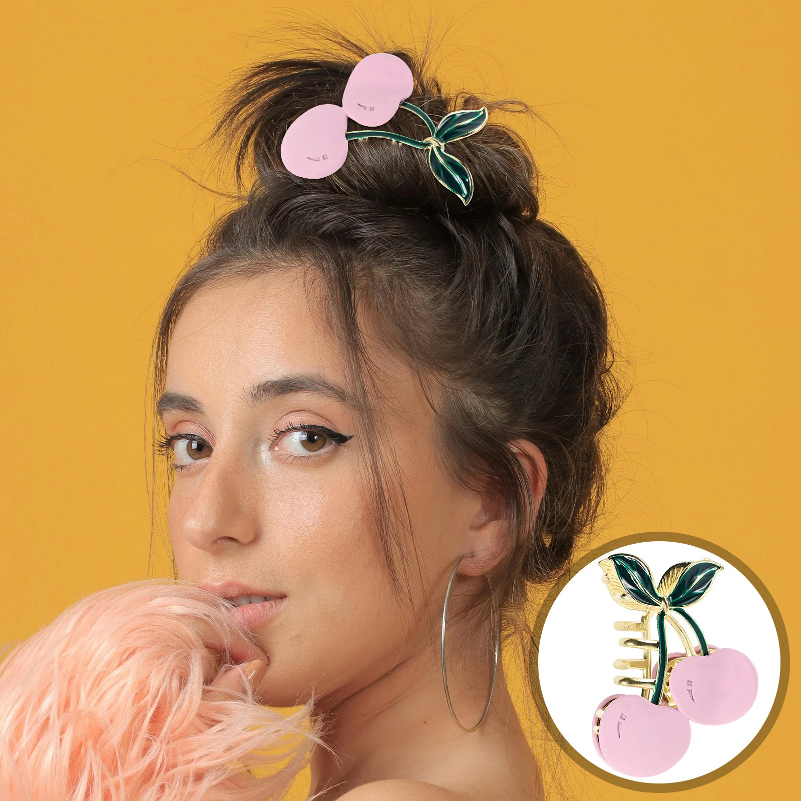 

Cute Cherry Clip Durable Accessories Styling For Women Easy Use Funny Small Claw Novelty Ponytail Hairpin Decorative Fine
