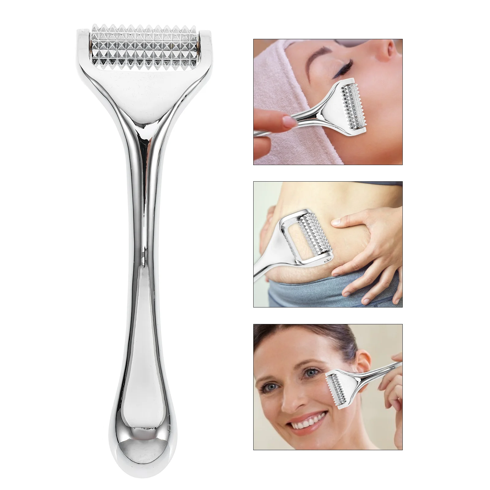 Derma Roller Massager Beauty Divice Wrinkle Remover Facial Skincare Cleaner Pin Walker Zinc Alloy