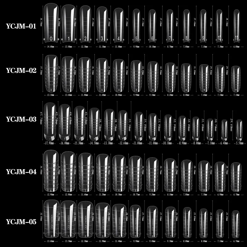 60 stücke Nagel form Set Full Cover Nagel verlängerung spitze Acryl platte bildet schnelle Gebäude formen für Poly Nagel gel