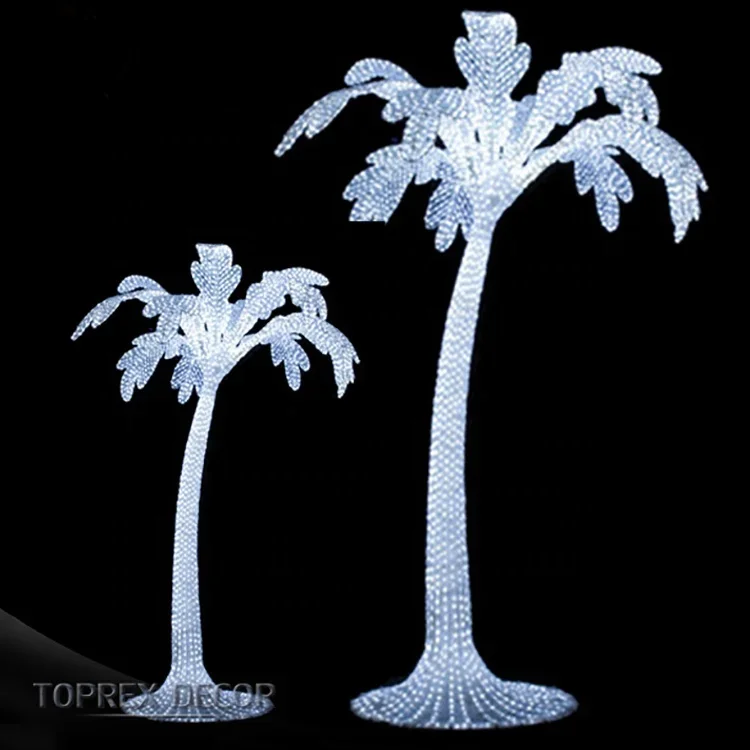2026 Best-Selling Outdoor Acrylic Palm Tree LED Light Stylish Artificial Metal Mushroom Garden for Street or Yard Decorations