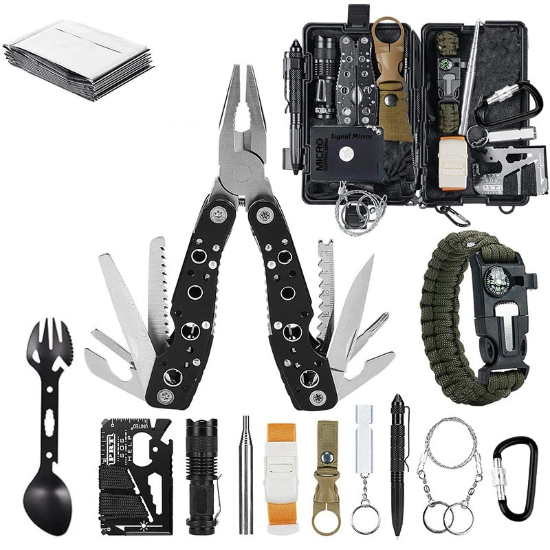 

Outdoor Camping Adventure Survival Equipment Emergency Kit SOS First Aid Kit Survival Tool Traveling Hiking Hunting MultiTool