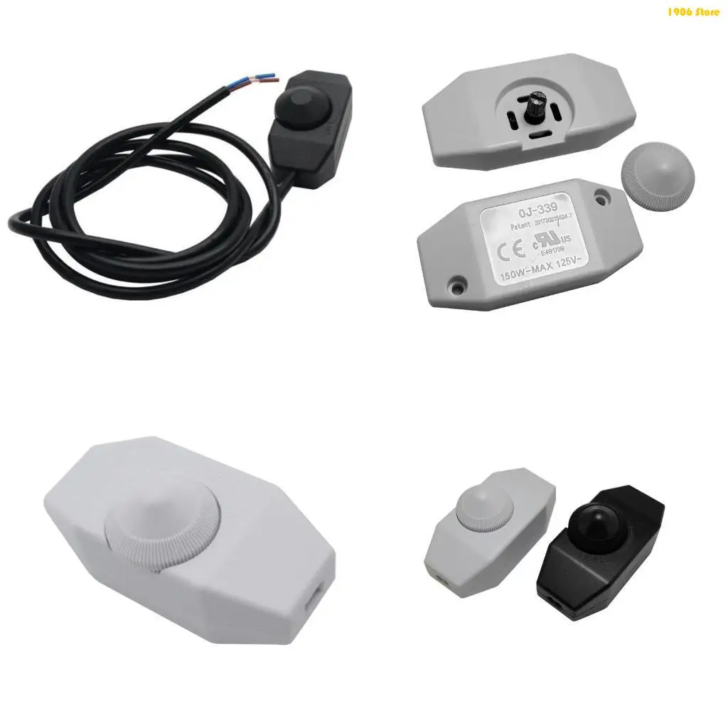 U1JB Rotary Cord Switch Compact Wiring Design Easy Install for Bedroom Table Lamp