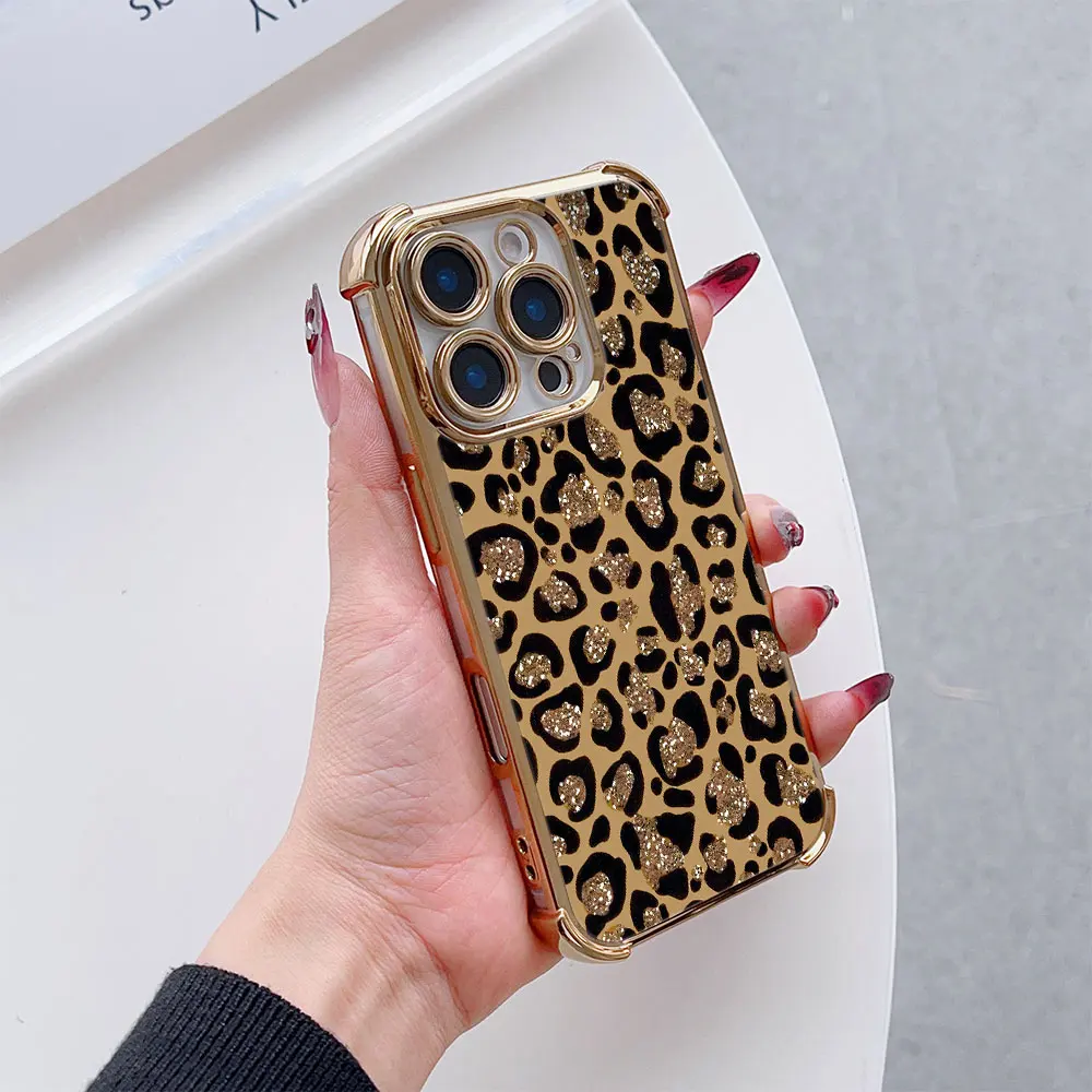 Luxuriöse Glitzer-Leoparden-Handyhülle für Xiaomi Redmi 15 A3 15C 14C 13C K50 A1 Note 15 14 13 12 12s Pro Plus 4G 5G Anti