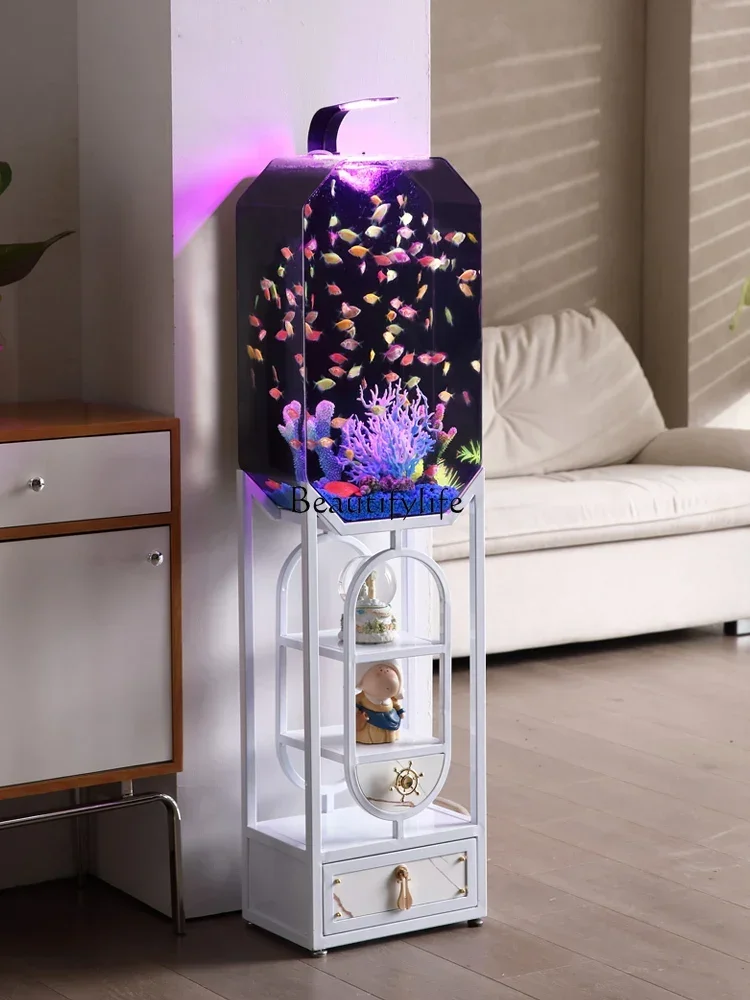 New Fish Tank Living Room Small Change Water Acrylic Creative Aquarium Floor Home