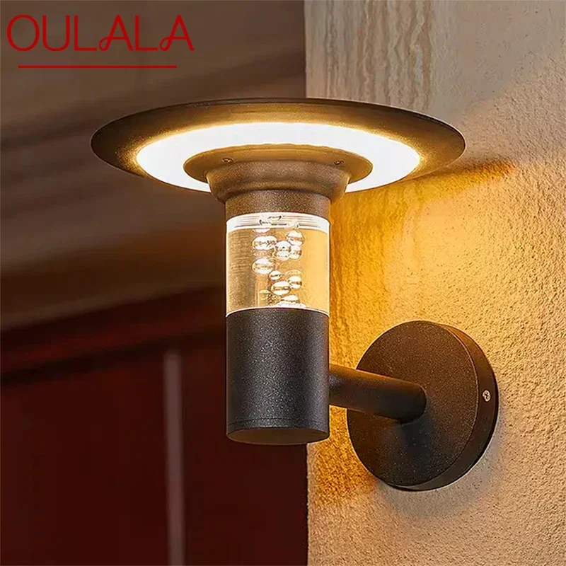 

OULALA Contemporary Solar Outdoor Wall Lamps Simplicity Waterproof Creative Balcony Hallway Courtyard Villa Gate Hotel