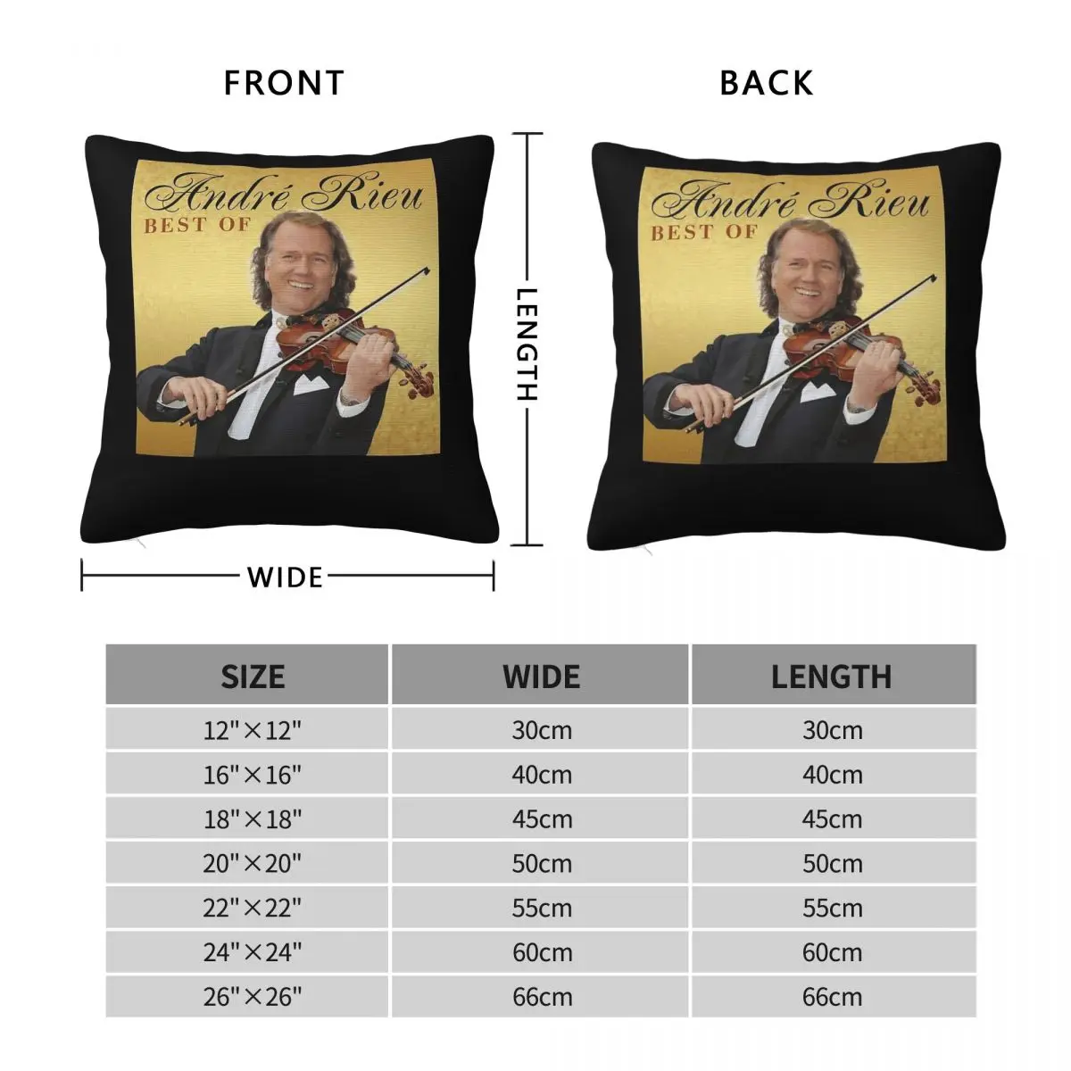 Andrﾩ Rieu Laugh Square Pillowcase Polyester Linen Velvet Printed Zip Decor Home Cushion Cover Wholesale