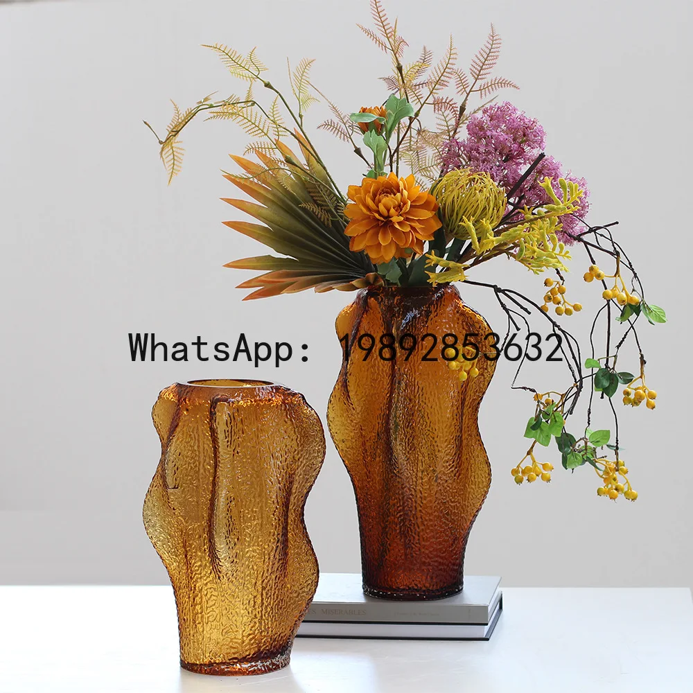 Glass Vase Hand-made Glass Hydroponic Bottle with Irregular Geometry Terrarium Flower Vase Room Decoration Accessories