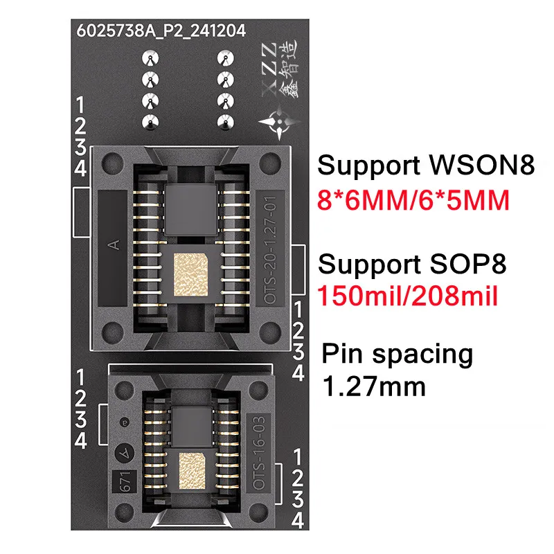 XZZ 4-в-1 BIOS Горящее сиденье SOP8/WSON8/QDFN8 Универсальный патч 6x8 5x6 мм