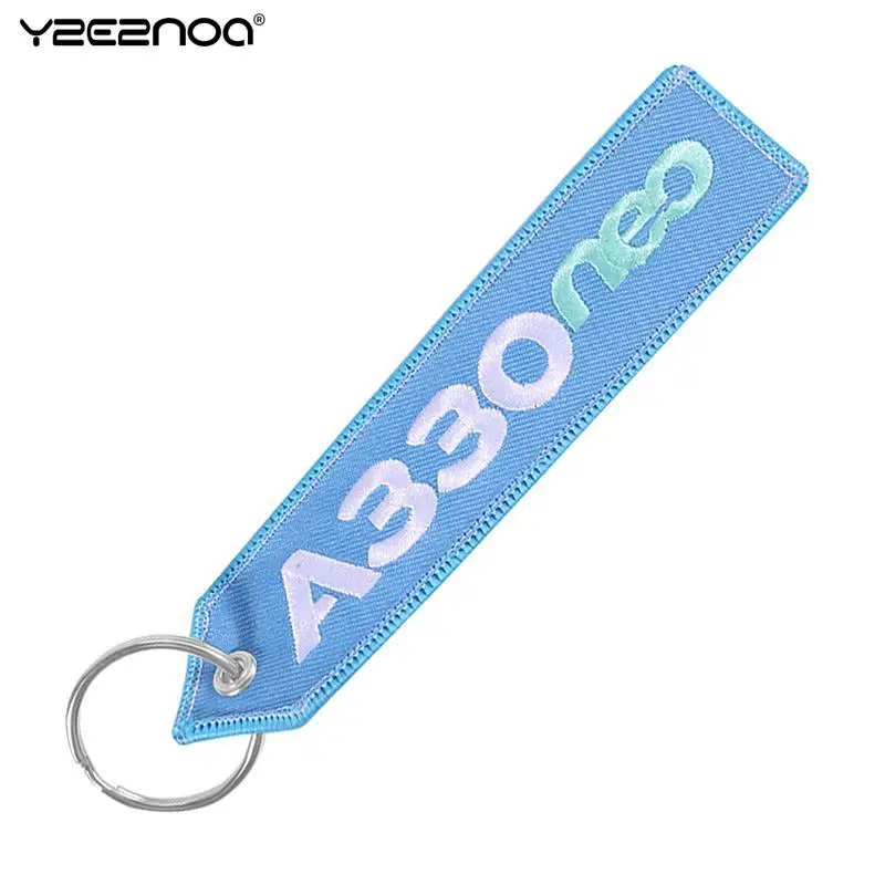 AIRBUS Keychain Motorcycle Car Embroider Key Ring A320 Aviation Key Ring Chain For Aviation Gift Strap Lanyard For Bag Zipper