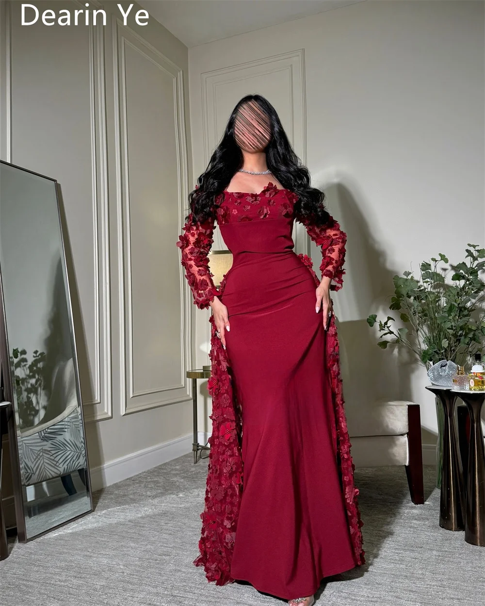 Customized Evening Dress Saudi Arabia Dearin Off-the-shoulder Column Floor Length Skirts Stole Bespoke Occasion Dresses Formal P