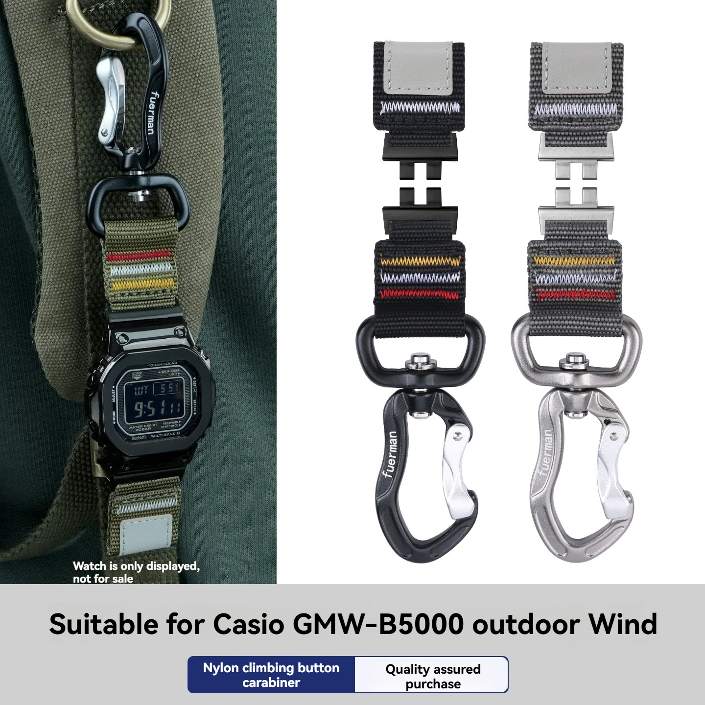 

Тканый нейлоновый ремешок «сделай сам» с защитным зажимом-карабином для Casio G-Shock, цельнометаллический квадратный GMW-B5000, водонепроницаемый комплект для переоборудования на открытом воздухе