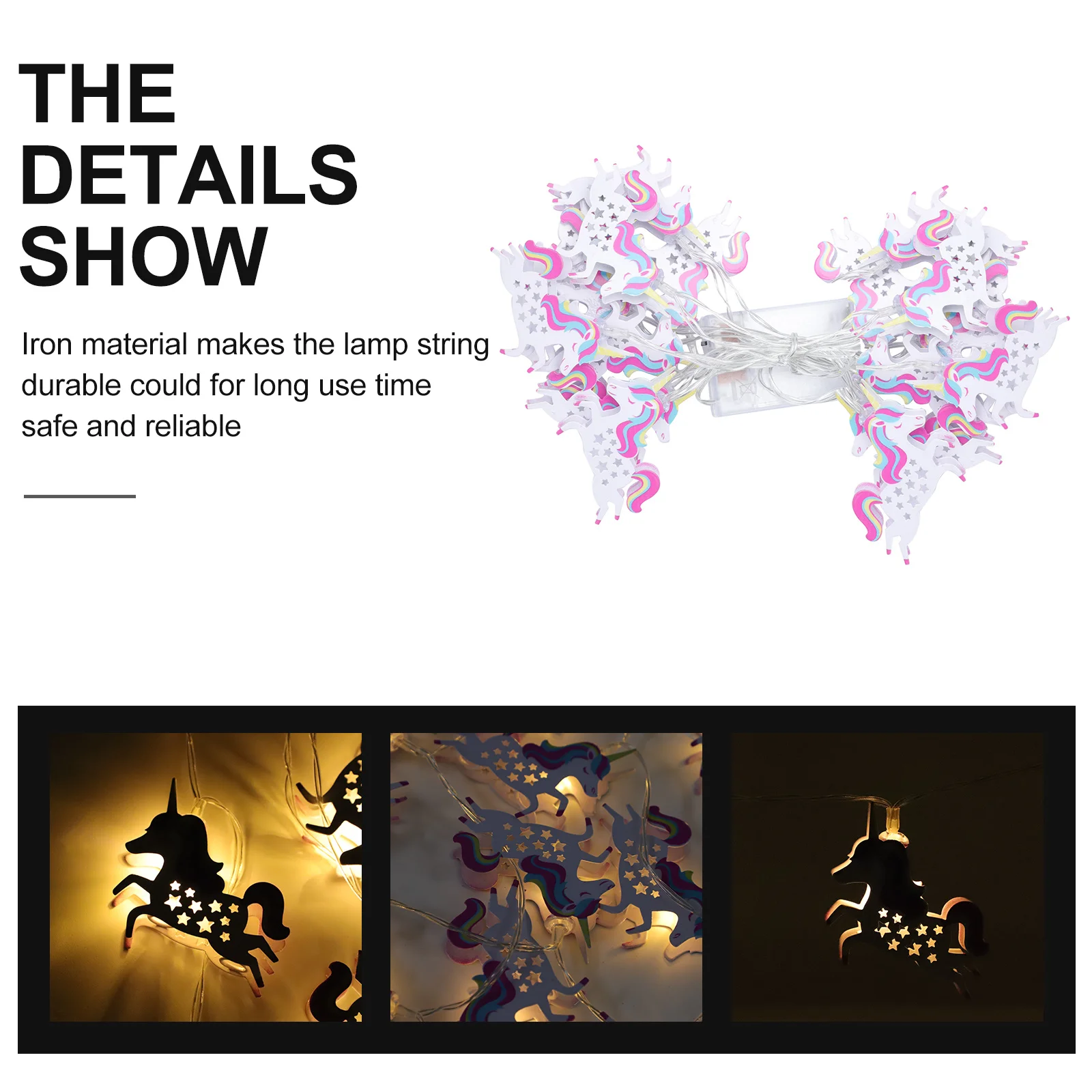 

1set 1Set Modeling Iron String Light Adorable Xmas Decor For Christmas Party Home Room Indoor Festival Lighting Night