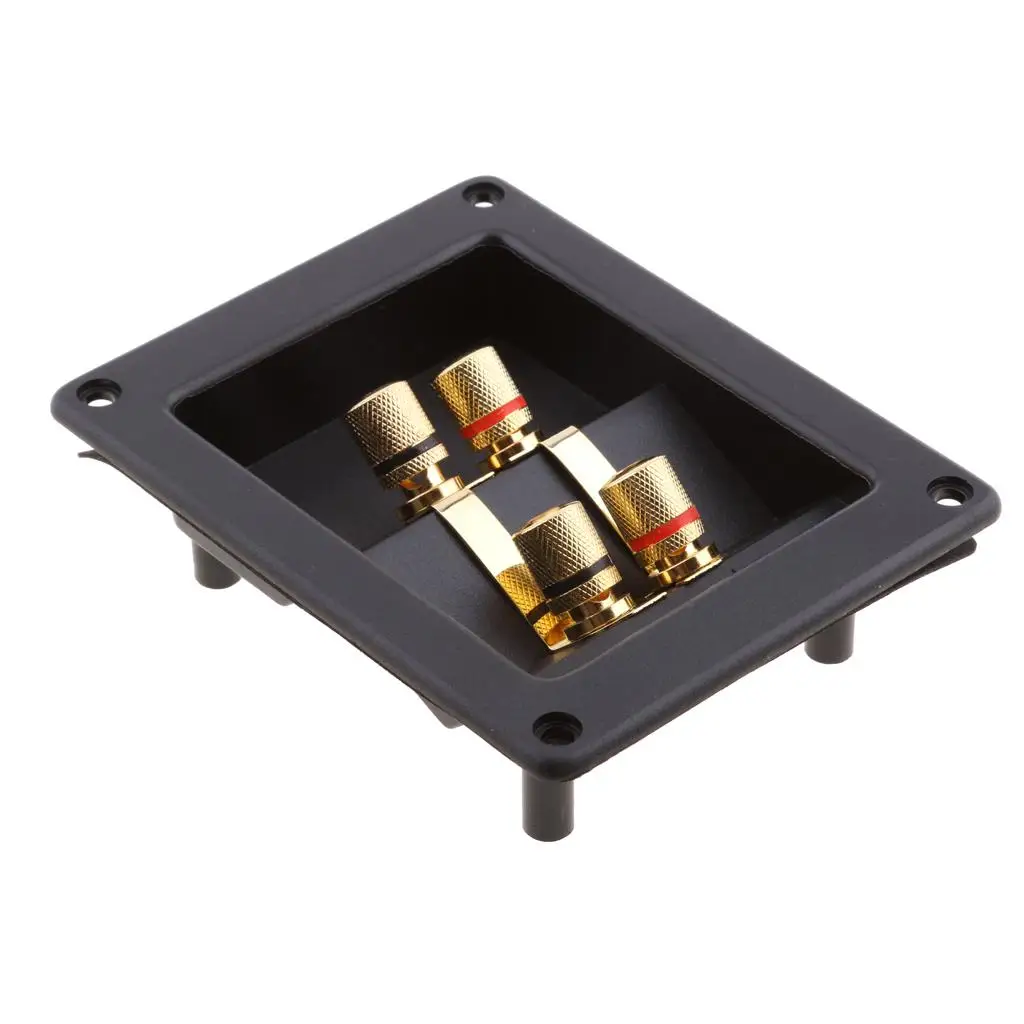 Professional 4-way Speaker Terminal Binding Post Gold Plated Spring Connector for DIY Subwoofer Enclosure