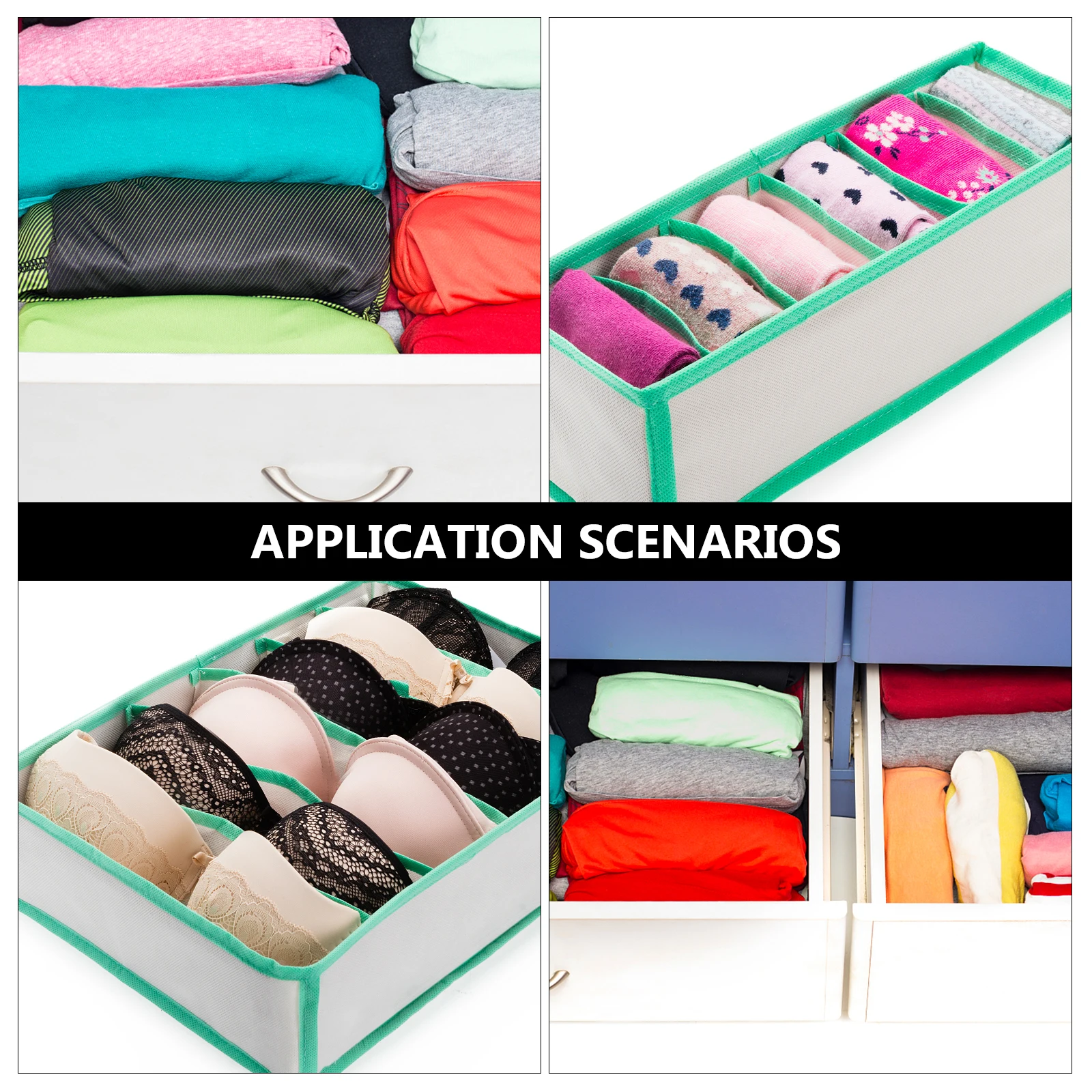 

Storage Box Partition Cloth Case Grid Underwear Multi-purpose Grids Fabric and Organizer