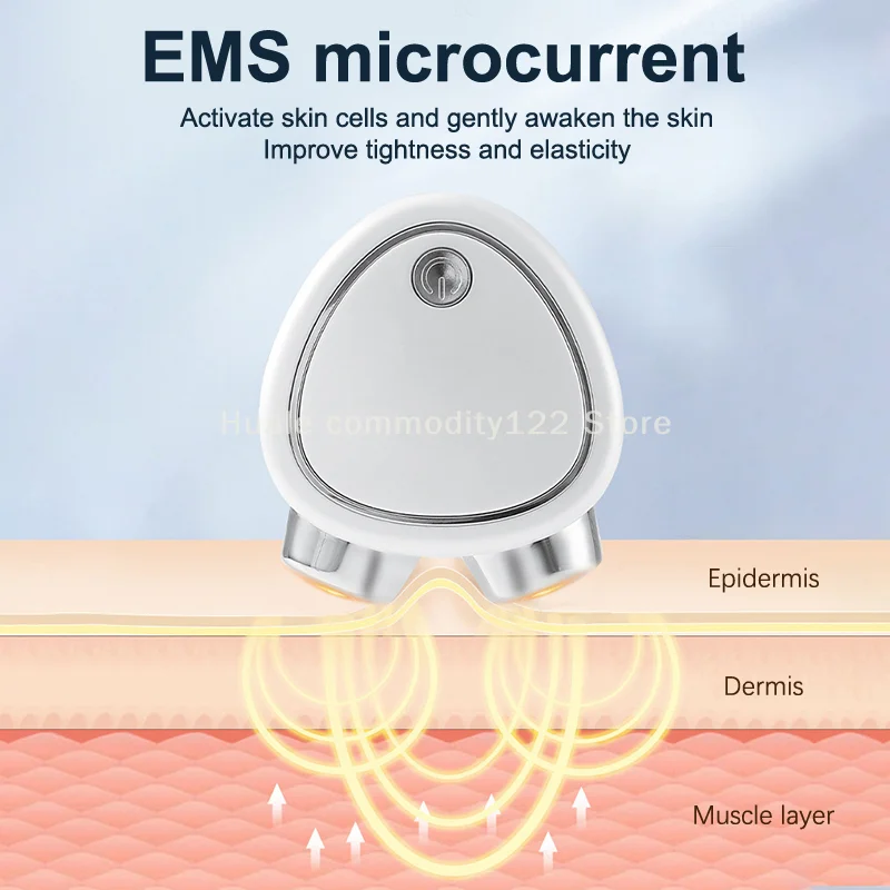 مدلك شد الوجه مكركرنت - جهاز رفع صغير جديد، مدلك كهربائي للوجه مع 3 سرعات تروس USB مدلك دوار مزدوج