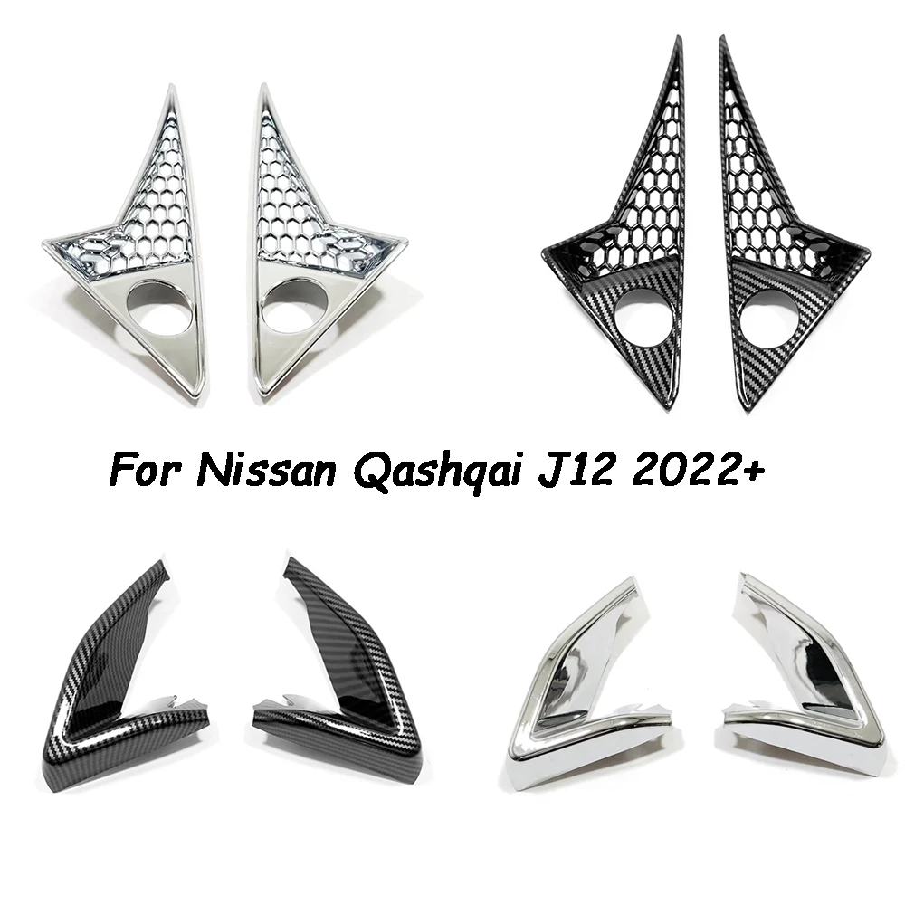 

For Nissan Qashqai J12 2022 2023 ABS Chrome CAR Front Foglight Bezel Trims Fog Light Lamp Bumper Protector Cover Accessories