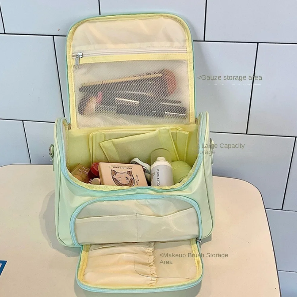 

PU Leather Women's Makeup Bag Ballet Style Waterproof Large Capacity Toiletry Ba Handheld Handbag Washing Storage Bag