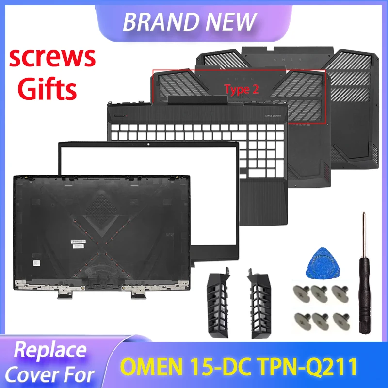 

Replace Cover For OMEN 15-DC TPN-Q211 15-dc1055TX 15-DC1060TX LCD Back Cover Front Bezel Palmrest Bottom Case Air Outlet Black