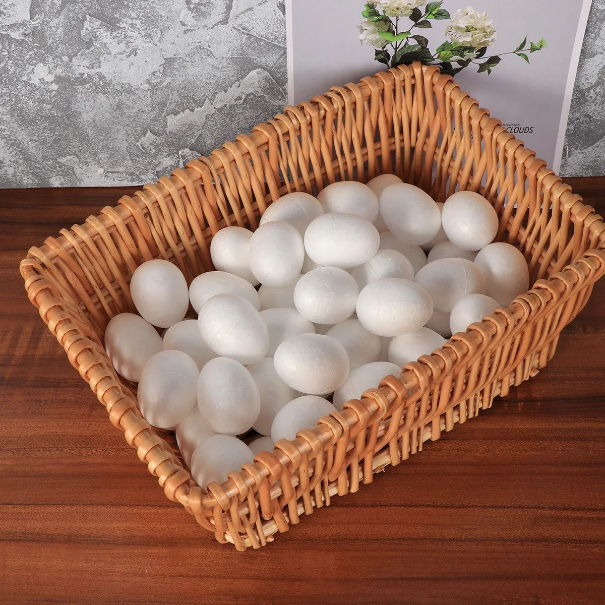 

50pcs Solid Foam Egg 5Cm White Easter Diy Craft Decor Kids Party Supplies Durable Family Fun Educational Montessori