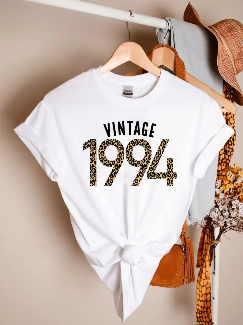 

Vintage 1994 Tshirt 23th Birthday Gifts Funny Graphic 100%Cotton Women Tshirt Short Sleeve Tees Plus Size O Neck Female Clothing