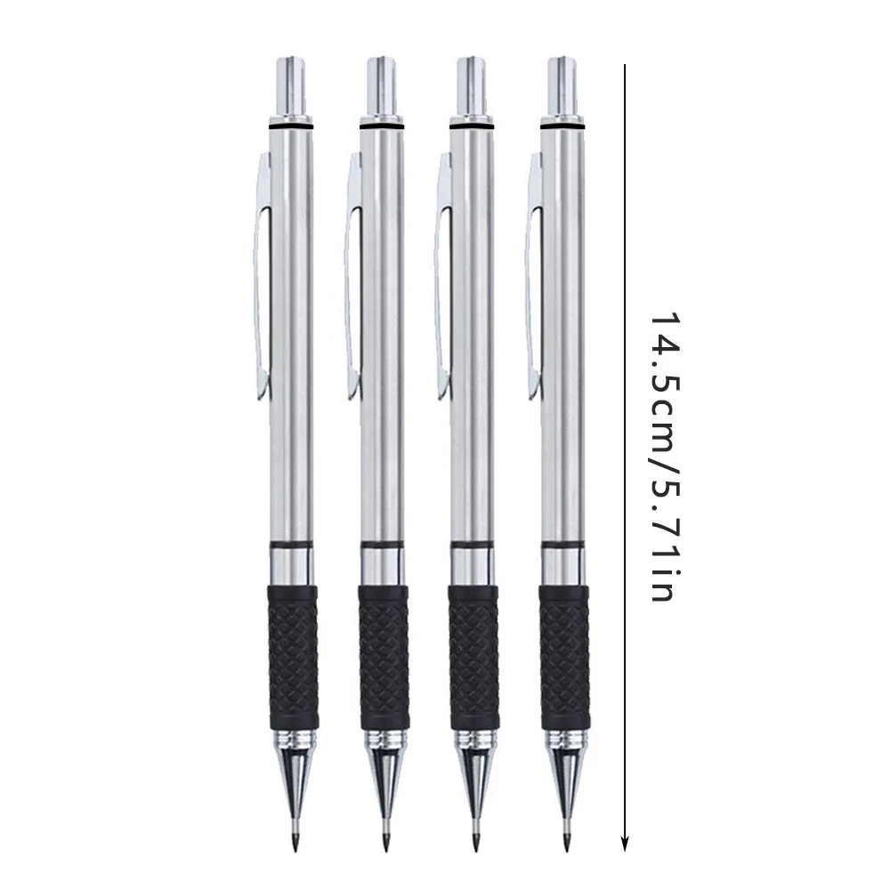 Mechanical Pencil Set, Metal Pencil 2mm Graphite Lead Holder (2B) For Writing, Sketching Drawing With Lead Refills Case