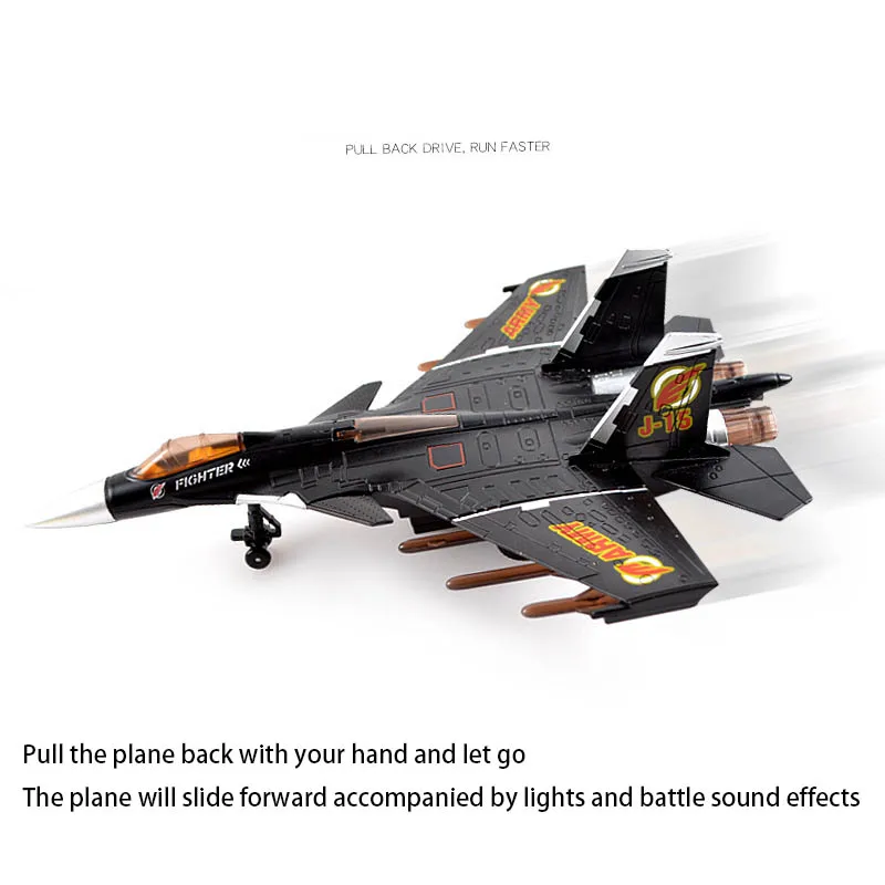Simulation Flugzeug Spielzeug J-15 Mit Lichtern Und Geräusche Luft-und Raumfahrt Flugzeug Modell Kämpfer Legierung Spielzeug Modell Elektrische Zurückziehen Flugzeug