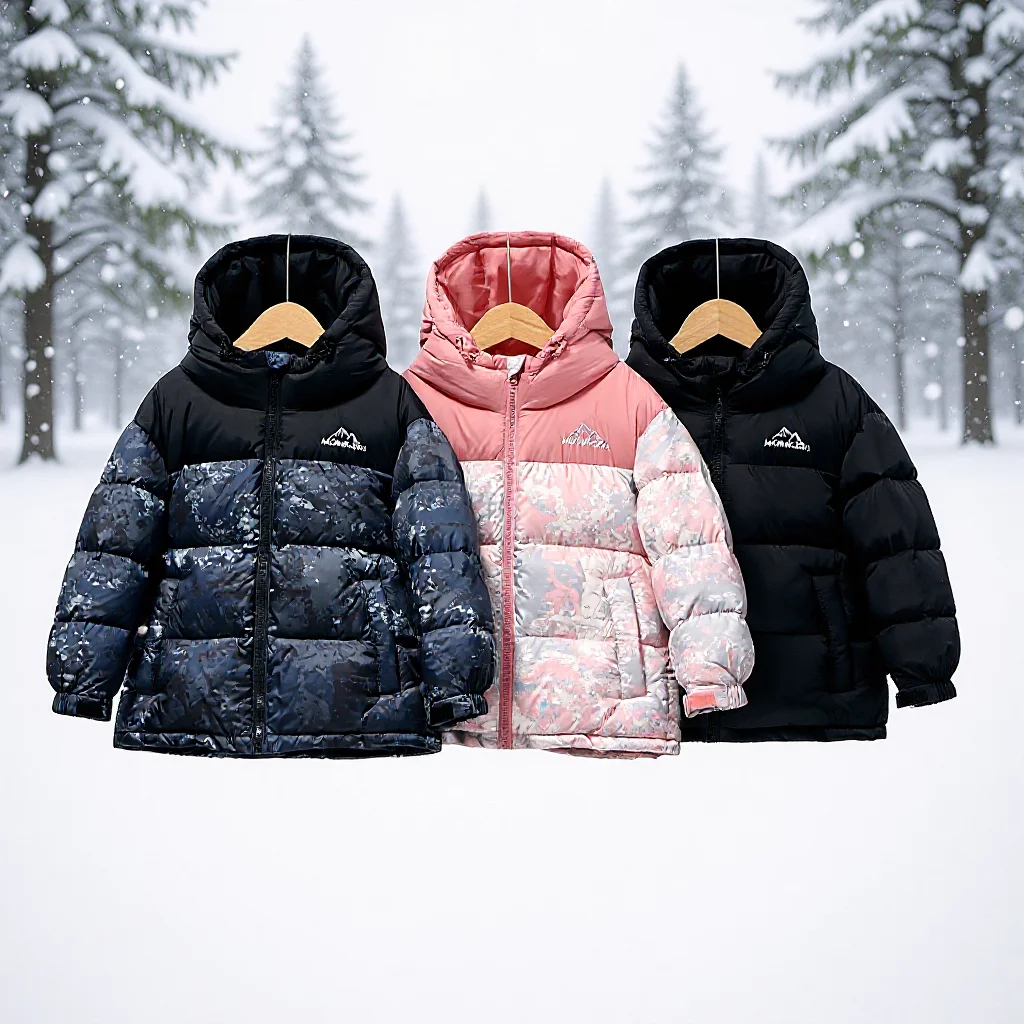 

RAISE Winter Children Girls Duck Down Jacket Spliced Floral Print 4-14Y Girls Outerwear Coat Hooded Thick Warm Kids Girls Parkas