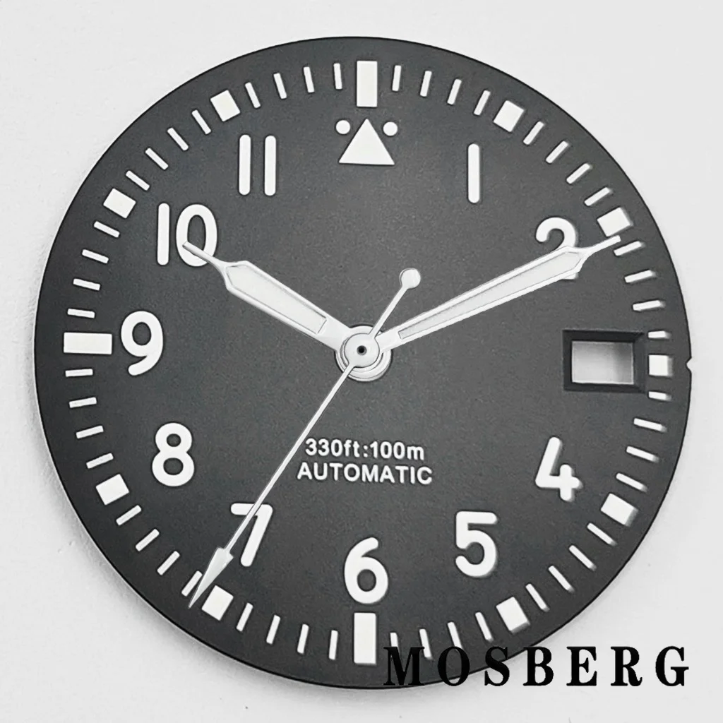 29 مللي متر NH35 ساعة الطلب مع ساعة الأيدي تناسب 3.0 الساعة 3.8 الساعة ل NH35 NH35A الحركة التلقائية أسود/أبيض الملحقات