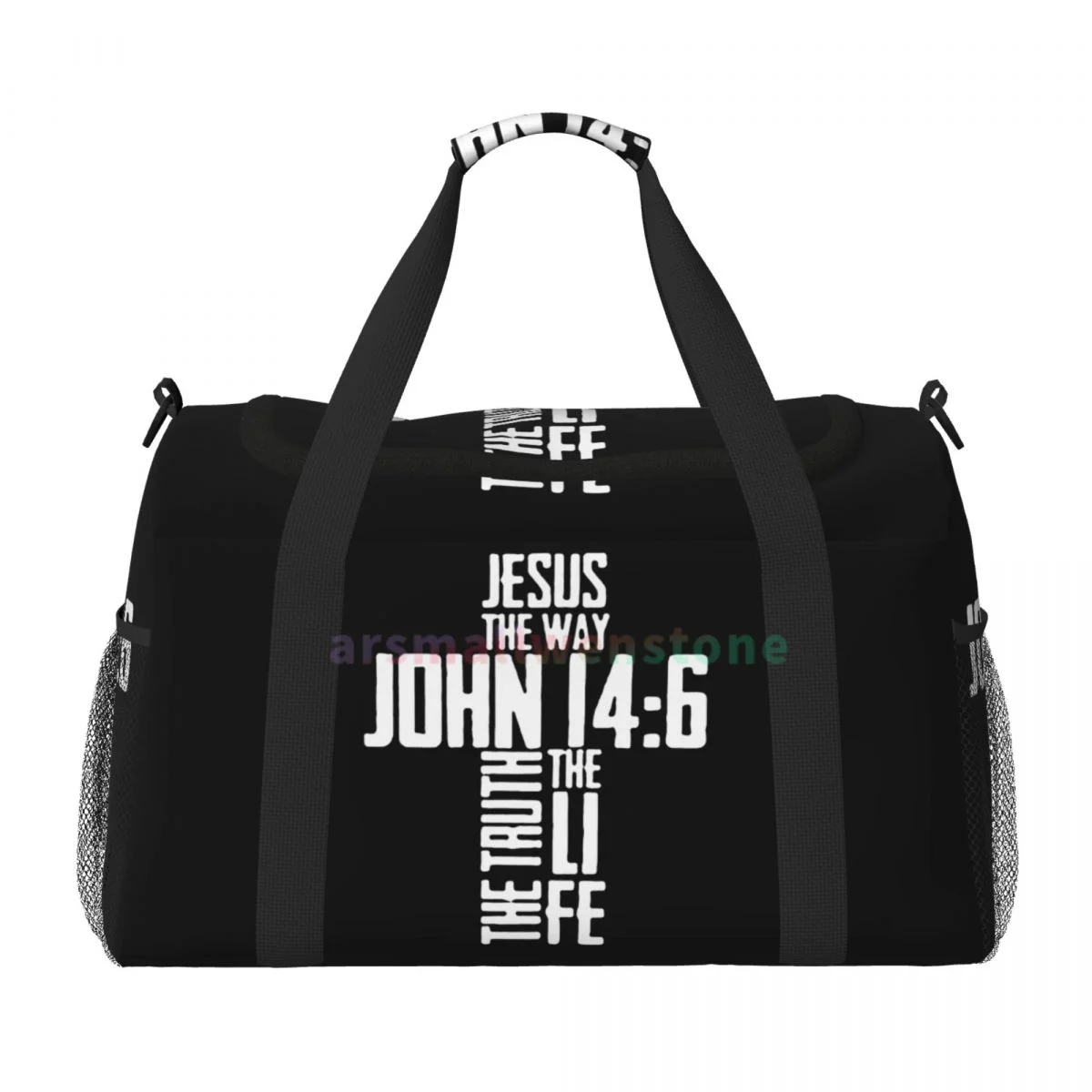 Bible Verse Jesus The Way John Travel Duffel Bags Sport Gym Yoga Luggage Bag Personalized Weekender Bag with Shoulder Strap