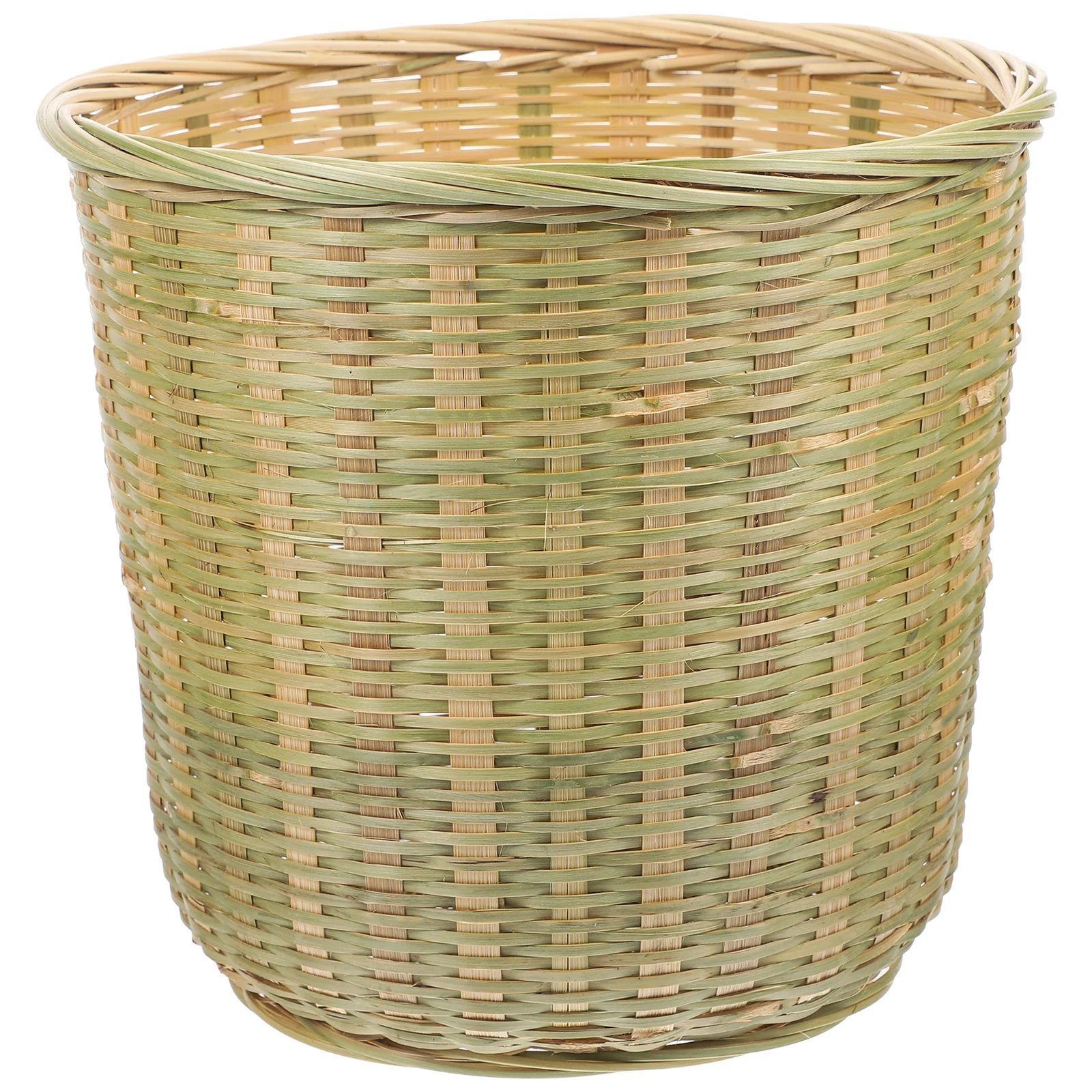 

Waste Basket Bamboo Storage Woven Hanging Flower Pot Trashcan with Lid