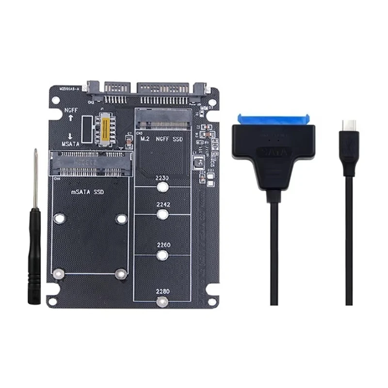 MSATA To USB Adapter MSATA Enclosure M.2 NGFF MSATA SSD To SATA 3.0 Adapter Riser Board M.2 Box Cable