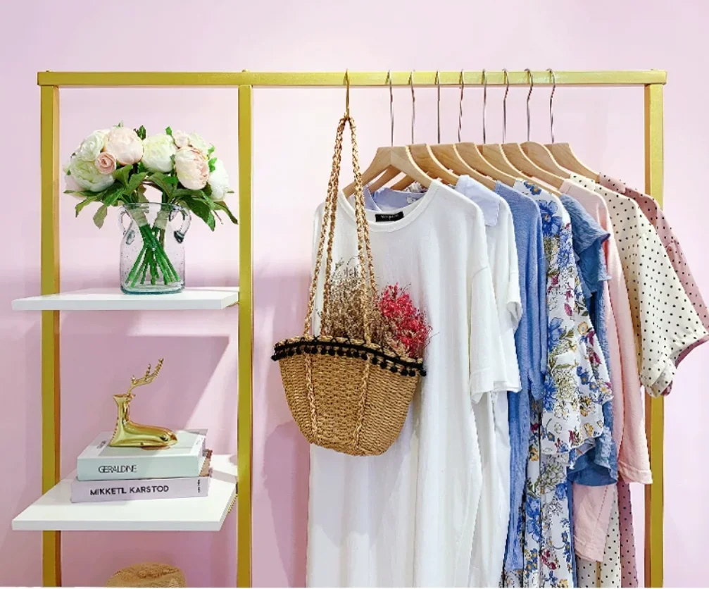 Iron Art Nano GoldClothing Shelves, Display Racks, Floor Standing Shoe Racks, Storage Partitions, Hangers, Clothing Store Specif