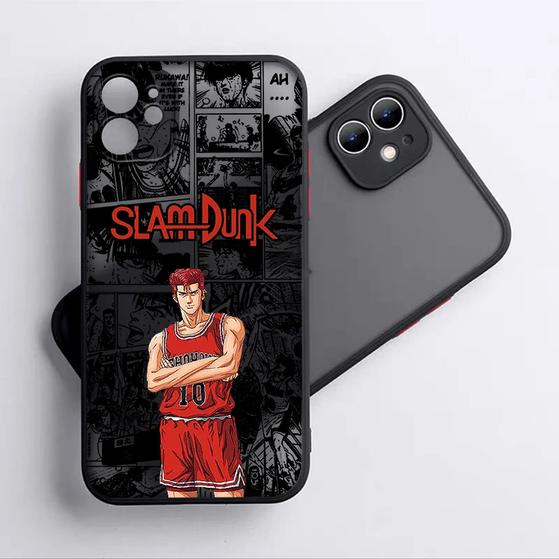 Slam Dunk Anime For Apple iPhone 15 14 13 12 mini 11 XS XR X 8 7 Pro Max Plus TPU Frosted Translucent Phone Case