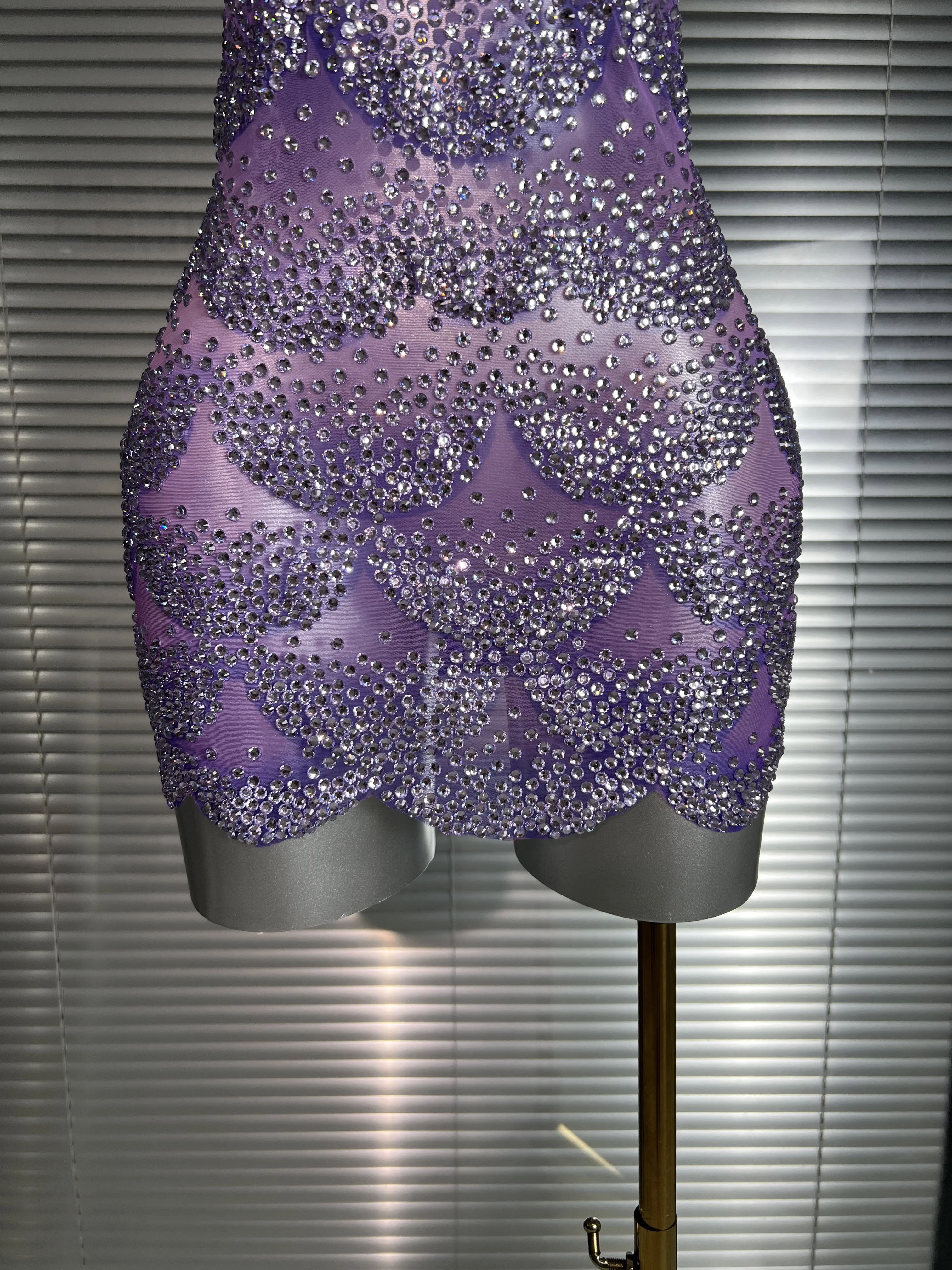Célébrité nouvelles femmes Sexy maille pure cristal strass scène Costume scène danseuse boîte de nuit réservoir Mini robe de soirée