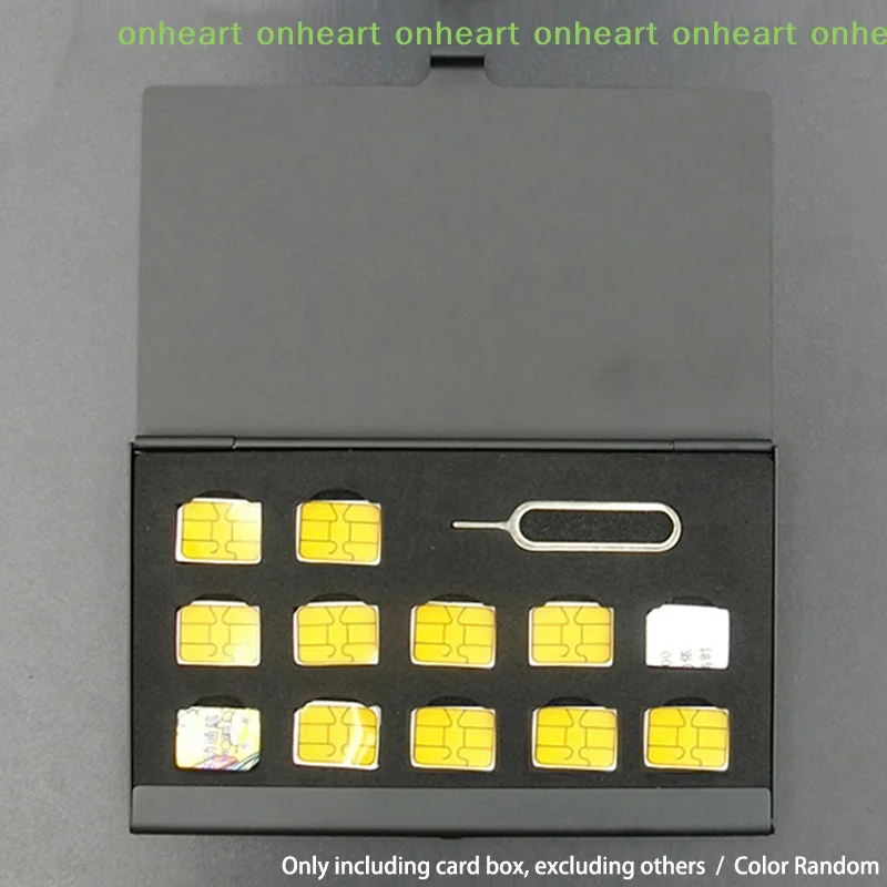 

[C]12-Slots-NANO+1-Slot-Card-Pin Aluminum Portable SIM Micro Pin SIM Card Nano Memory Card Storage Box Case Protector Holder