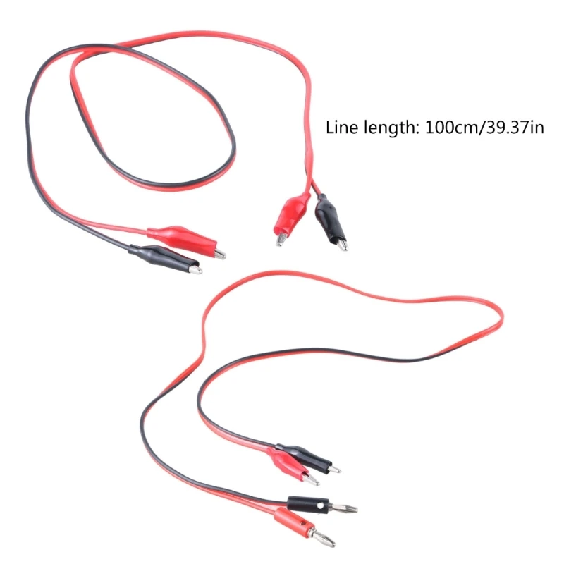 Alligators Clips Double-ended Crocodiles Test Clips Electric Test Leads Electrical Jumper Wire 100CM 39.37in Dropship