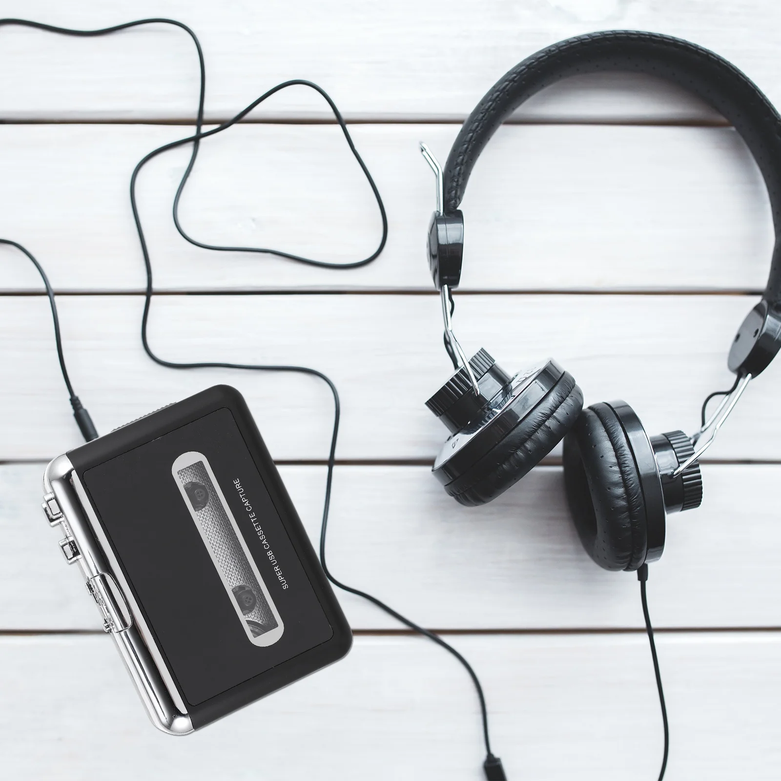 

USB Cassette to Mp3 Converter Portable Tape Player Detachable Speaker Personal Cassette Player Music Digital Converter