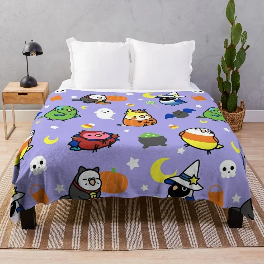 Chubby Bird Halloween Adventures V2 Throw Blanket Camping Personalized Gift Tourist Blankets