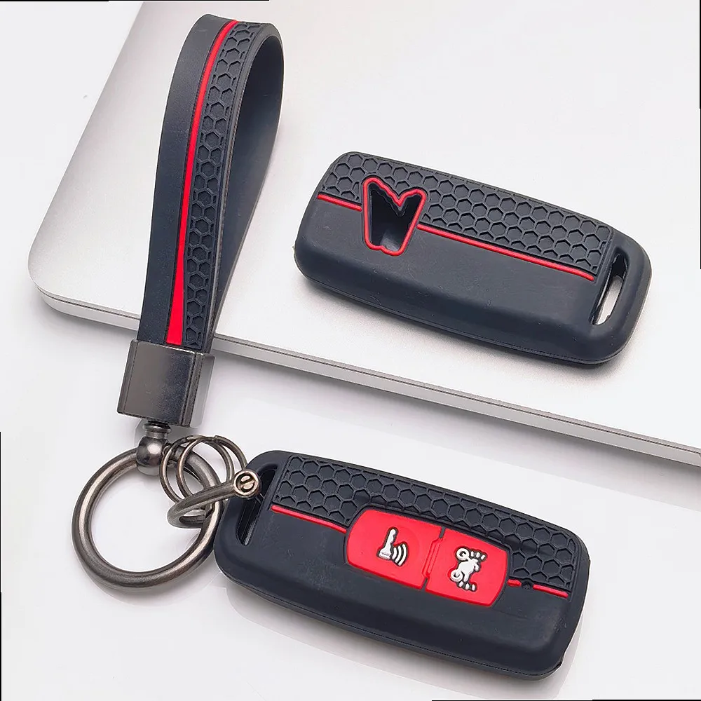 Premium Silicone Car Keychain Fob Strap for Honda PCX125 PCX150 PCX160 ADV150 Vario Click125 Click150 Anti Lost Key Ring Holder