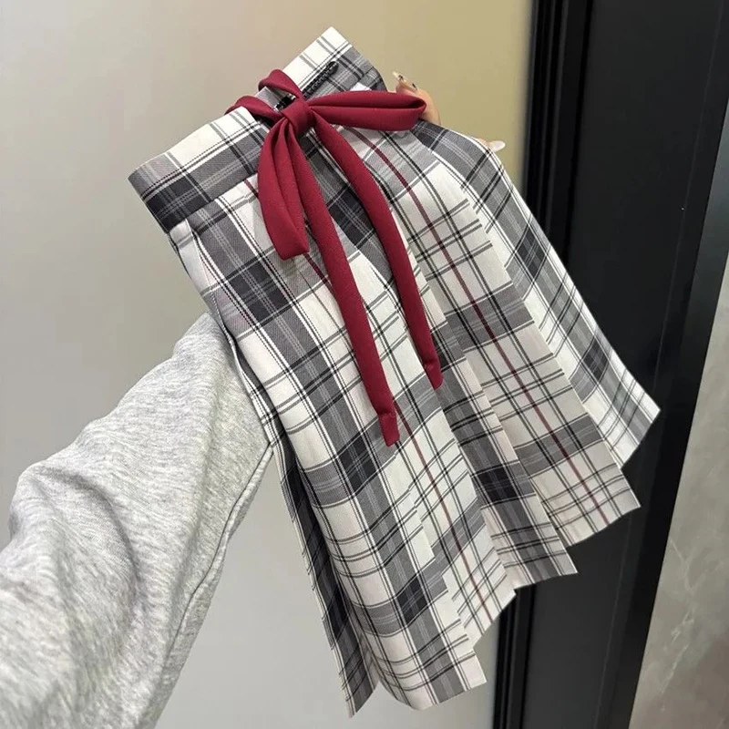 

Женская клетчатая юбка Jk в консервативном стиле с высокой талией, плиссированная мини-юбка Y2K, классическая сексуальная японская милая милая юбка в стиле Харадзюку Y2K