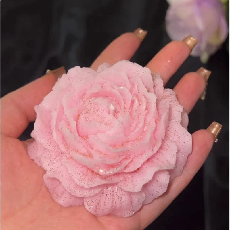 Pfingstrosen-Duftkerzen mit niedriger Temperatur für Paare zum Valentinstag 48 ℃   Low Heat Drip Sojawachs Atmasphere Kerze für Erwachsene Rosa