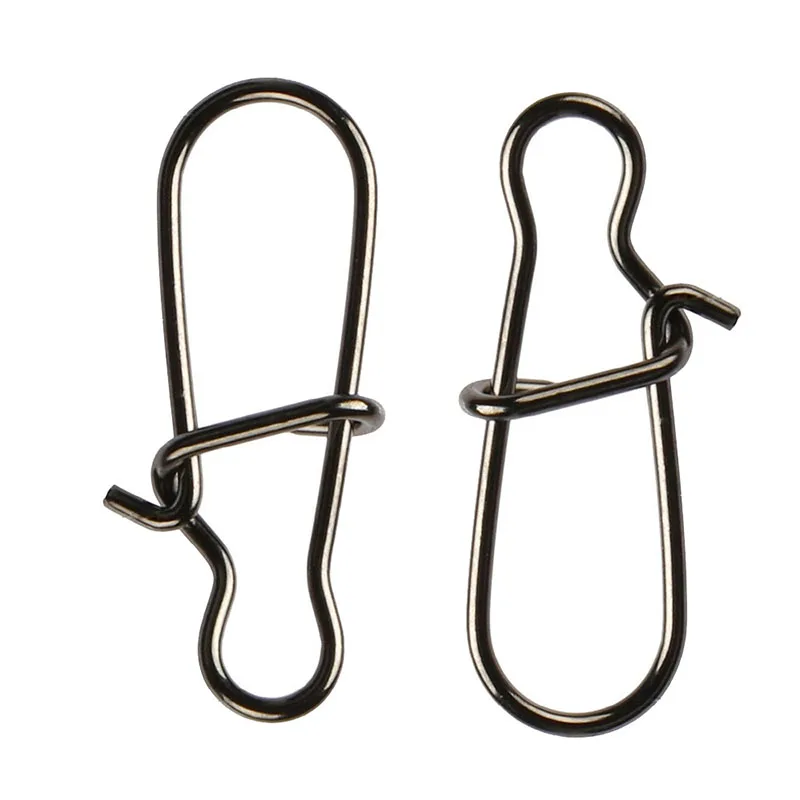 50 or 100 pcs Stainless Steel Fishing Snap Hooked Snap Pin Fastlock Clip Accessories Tackle for Barrel Swivel Lure hook