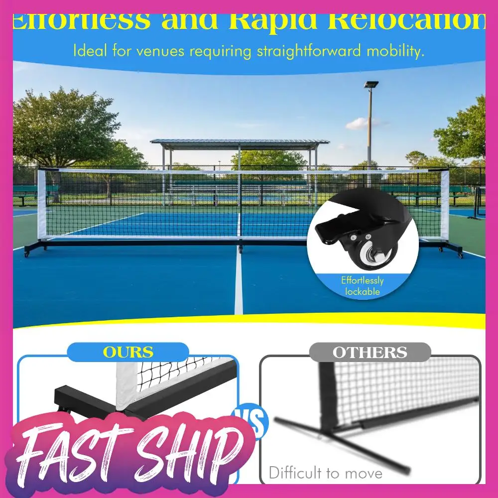 

Professional Pickle Ball Game Net Stand with Wheels Regulation Pickleball Net 22Ft Lightweight Training Practice Equipment